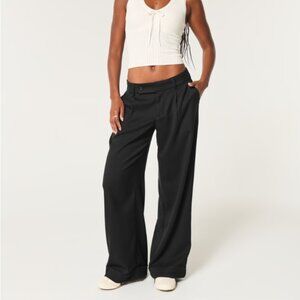 NEW Hollister Livvy Low-Rise Wide-Leg Pants Black Size Small